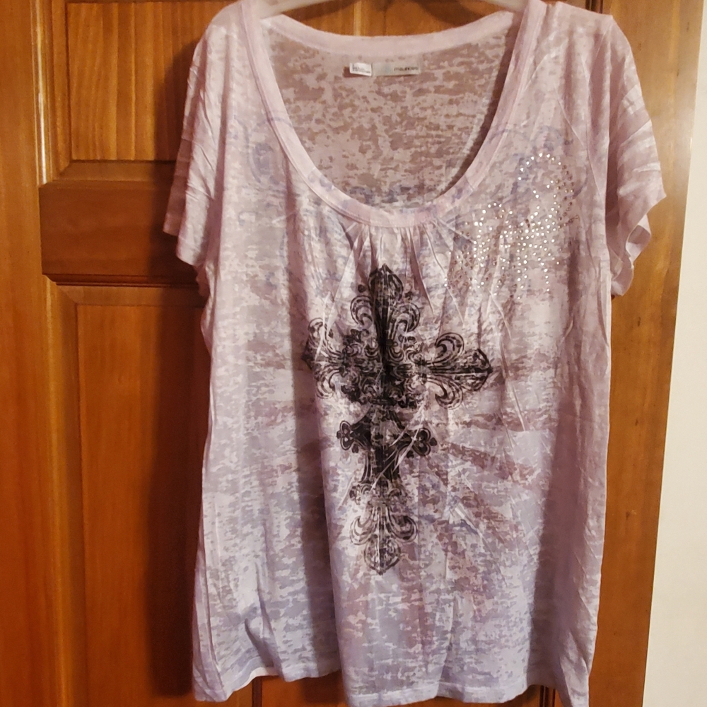 New Maurices 2X burnout cross top (double sided)  with rhinetones on front.